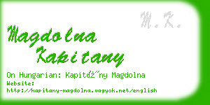 magdolna kapitany business card